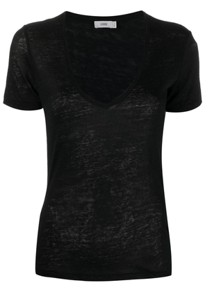 Closed linen v-neck T-shirt - Black