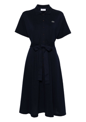 Lacoste crocodile-patch belted shirtdress - Blue