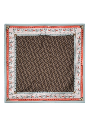 FENDI FF Timeless-print silk scarf - Brown