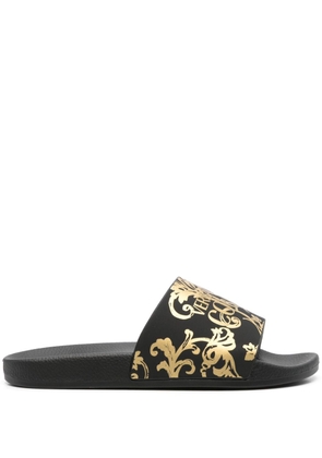 Versace Jeans Couture Shelly baroque-print slides - Black