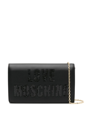Love Moschino logo-appliqué crossbody bag - Black