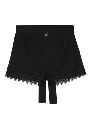 TWINSET lace-trim mini shorts - Black