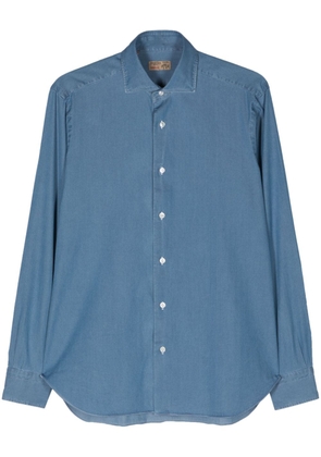 Barba classic-collar chambray shirt - Blue