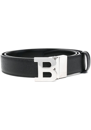 Bally logo-plaque leather belt - Black