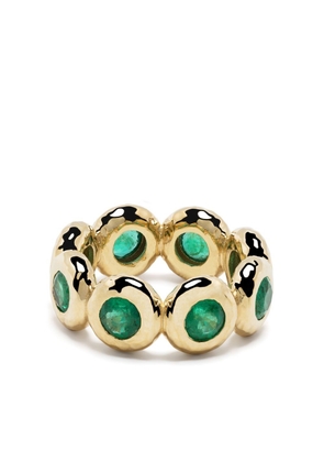 Octavia Elizabeth 18kt yellow gold emerald eternity ring