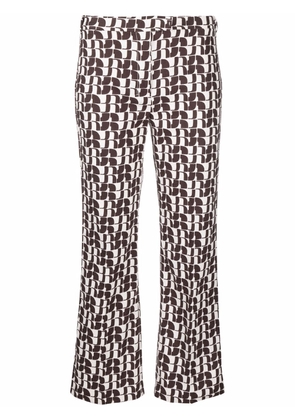 'S Max Mara graphic-print cropped trousers - Brown