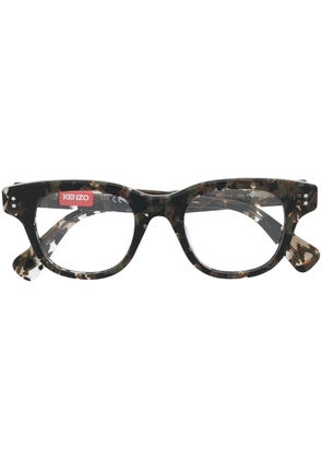 Kenzo graphic-print square-frame glasses - Black