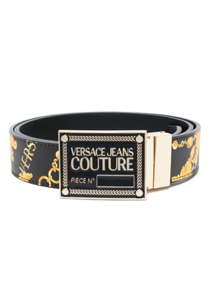 Versace Jeans Couture Barocco-print logo-buckle belt - Black