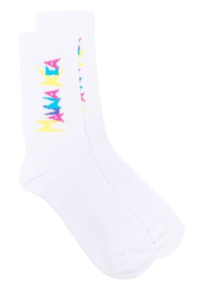 Mauna Kea intarsia-knit logo ankle socks - White