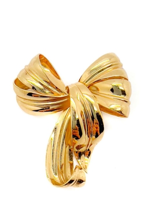 Jennifer Gibson Jewellery Vintage Christian Dior Floppy Bow Brooch 1980s - Gold