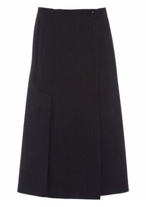Prada pinstripe wraparound midi skirt - Black
