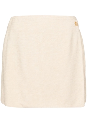 Claudie Pierlot wrap-design textured miniskirt - Neutrals
