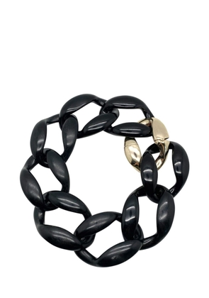 Jennifer Gibson Jewellery Oversize Chunky Gold &amp; Black Curb Necklace 2000s
