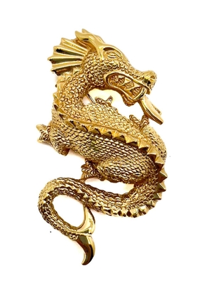 Jennifer Gibson Jewellery Vintage Christian Dior Mythological Dragon Brooch 1980s - Gold