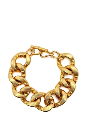 Jennifer Gibson Jewellery Vintage Chunky Textured Curb Bracelet 1980s - Gold