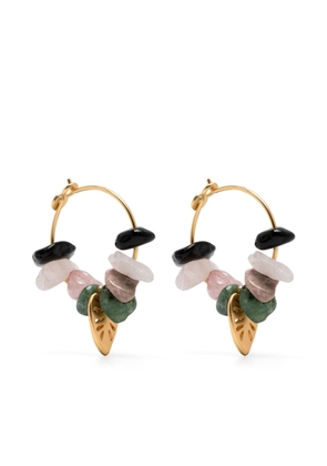 Bimba y Lola stone hoop earrings - Gold