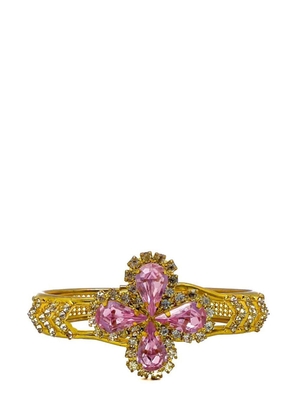 Jennifer Gibson Jewellery Vintage Victorian Inspired Pink Teardrop Crystal Cuff 1960s