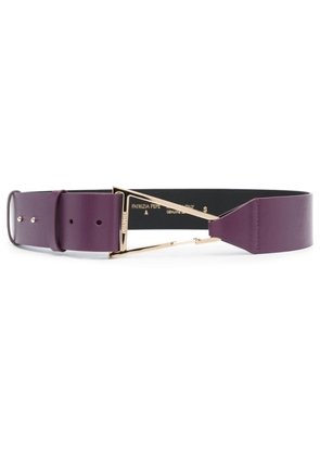 Patrizia Pepe logo-engraved leather belt - Purple