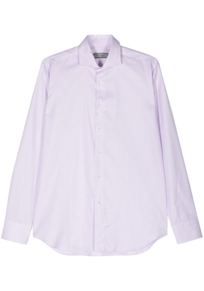 Canali mini-check cotton shirt - Pink