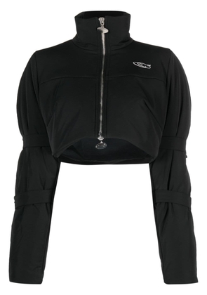 CANNARI CONCEPT logo-print cropped padded jacket - Black
