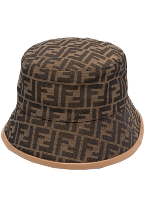 FENDI FF-jacquard bucket hat - Brown