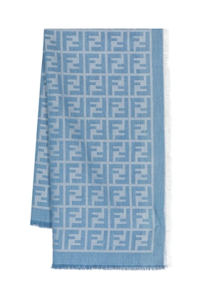 FENDI monogram-pattern scarf - Blue