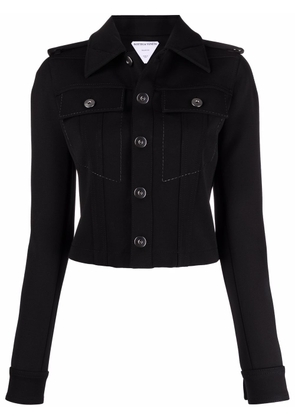 Bottega Veneta stitch-detail fitted jacket - Black
