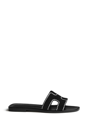 Hermès Pre-Owned Oran rhinestone sandals - Black
