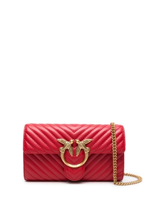 PINKO mini Love leather crossbody bag - Red
