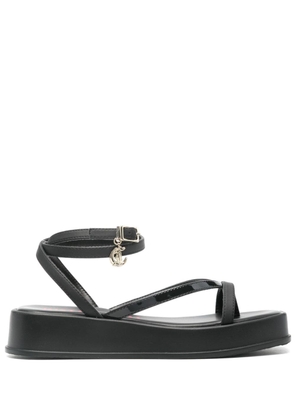 Just Cavalli logo-charm platform sandals - Black