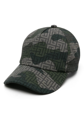 Balmain PB-monogram camouflage-print cap - Green