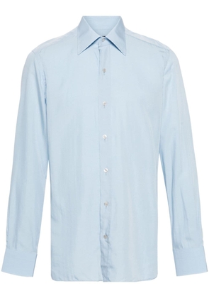 TOM FORD long-sleeve lyocell blend shirt - Blue