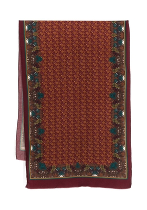 Tagliatore geometric-print wool-blend scarf - Red