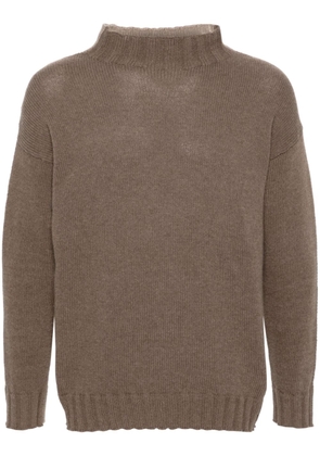 Tagliatore high-neck wool jumper - Brown