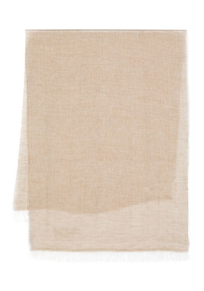 Max Mara fringed linen scarf - Neutrals