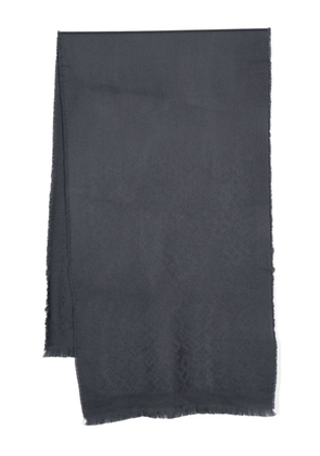 Tagliatore patterned-jacquard wool scarf - Grey