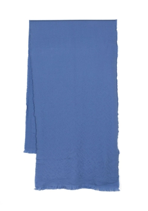 Tagliatore patterned-jacquard wool scarf - Blue
