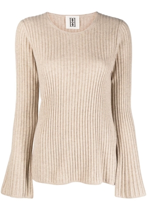By Malene Birger bell-sleeves ribbed-knit jumper - Neutrals