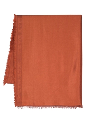 Max Mara rayed-edge silk-blend scarf - Orange