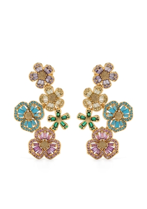 Kate Spade Fleurette crystal-embellished earrings - Blue