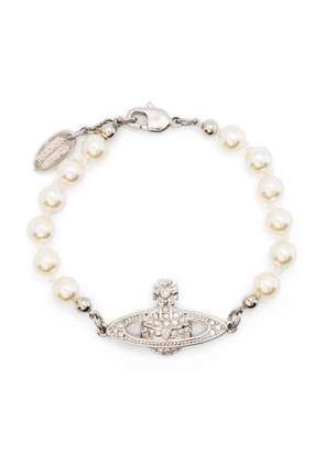Vivienne Westwood mini Bas Relief pearl bracelet - Silver
