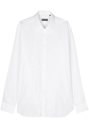 Corneliani patterned-jacquard cotton shirt - White