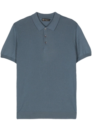 Corneliani waffle-knit polo shirt - Blue