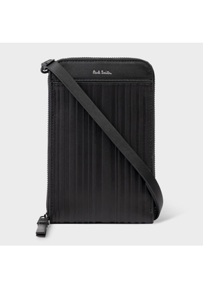 Paul Smith Black Leather 'Shadow Stripe' Phone Wallet Bag