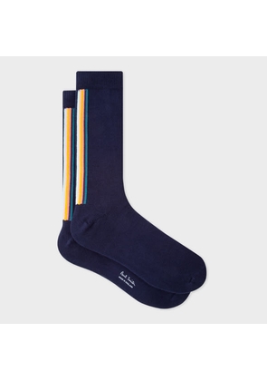 Paul Smith Navy Vertical 'Artist Stripe' Socks Blue