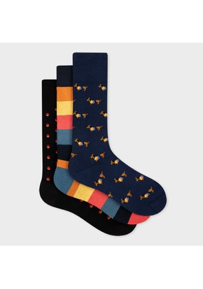 Paul Smith Mix Pattern Socks Three Pack Multicolour