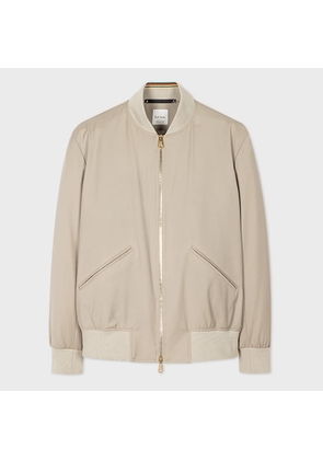 Paul Smith Sand 'Storm System' Wool Bomber Jacket White