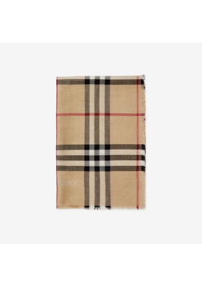 Burberry Reversible Check Wool Silk Scarf