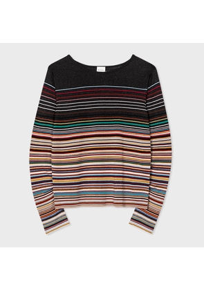 Paul Smith Women's Knitted 'Signature Stripe' Glitter Sweater Multicolour