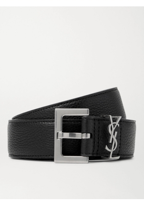 SAINT LAURENT - 3cm Full-Grain Leather Belt - Men - Black - EU 85